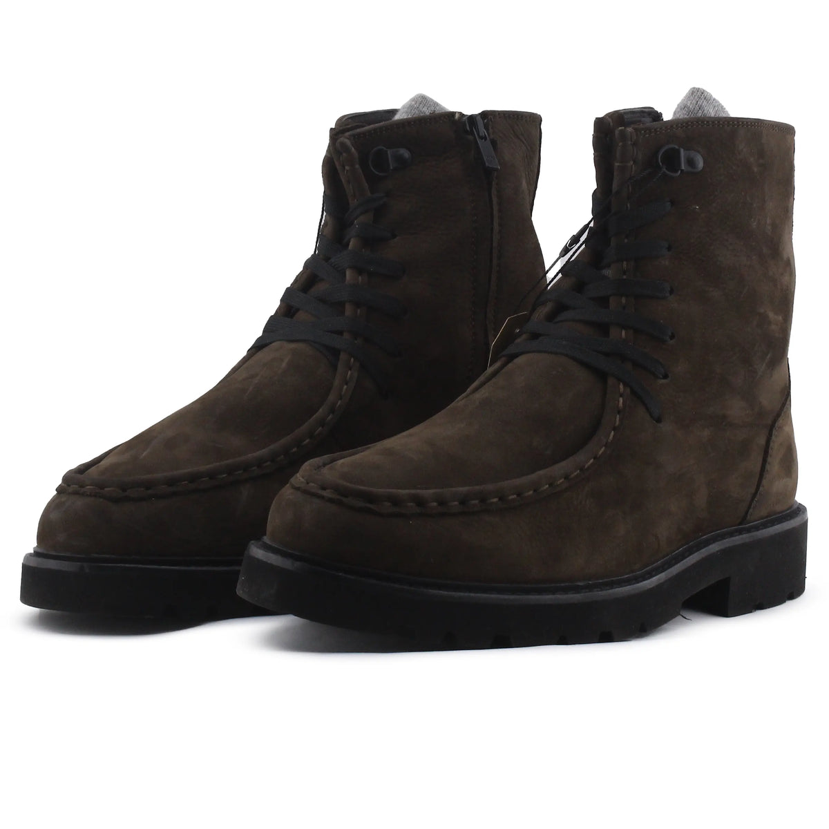 Massimo Dutti Zipper Lace Up Combat Ankle Boot