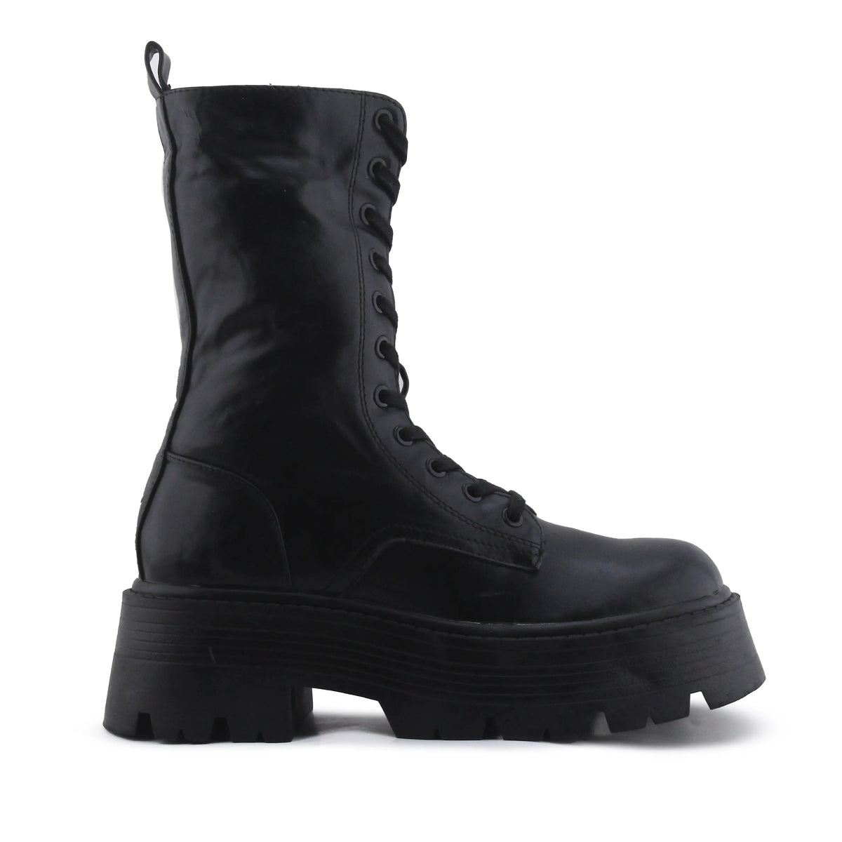 Pull & Bear Zipper Lace Up Ankle Boot | 100% Authentic Leather