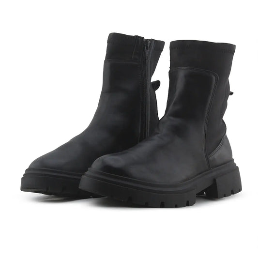 Zara Zipper Combat Ankle Boots |100% Authentic Leather