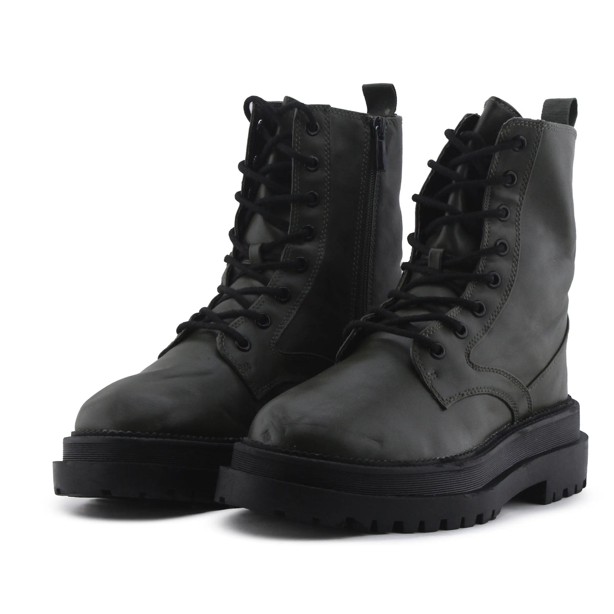 Stradivarius Zipper Lace Up Ankle Boot | 100% Authentic Leather