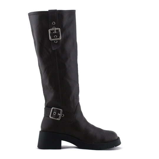 Zara Zipper Buckle Strap Knee High Boot | 100% Authentic Leather