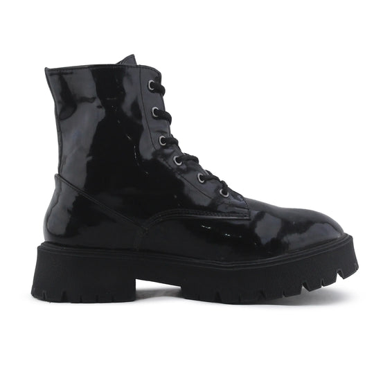 Bershka Zipper Lace Up Ankle Boot