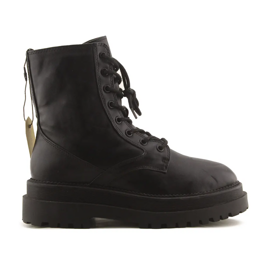 Stradivarius Zipper Lace Up Ankle Boots | 100% Authentic Leather