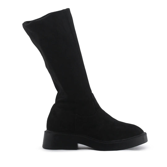 Bershka Zipper Suede Thigh High Boot