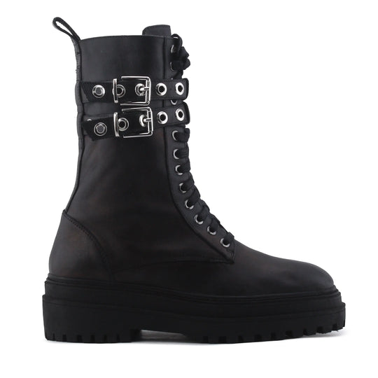 Zara Zipper Lace Up Buckle Strap Ankle Boot | 100% Authentic Leather