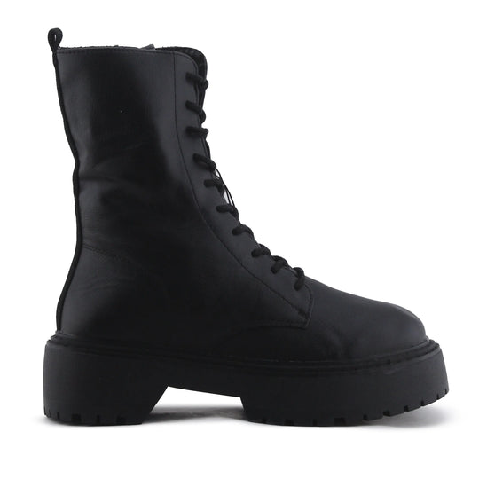 Pull & Bear Zipper Lace Up Ankle Boot | 100% Authentic Leather