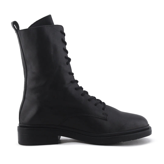Massimo Dutti Zipper Lace Up Ankle Boot | 100% Authentic Leather
