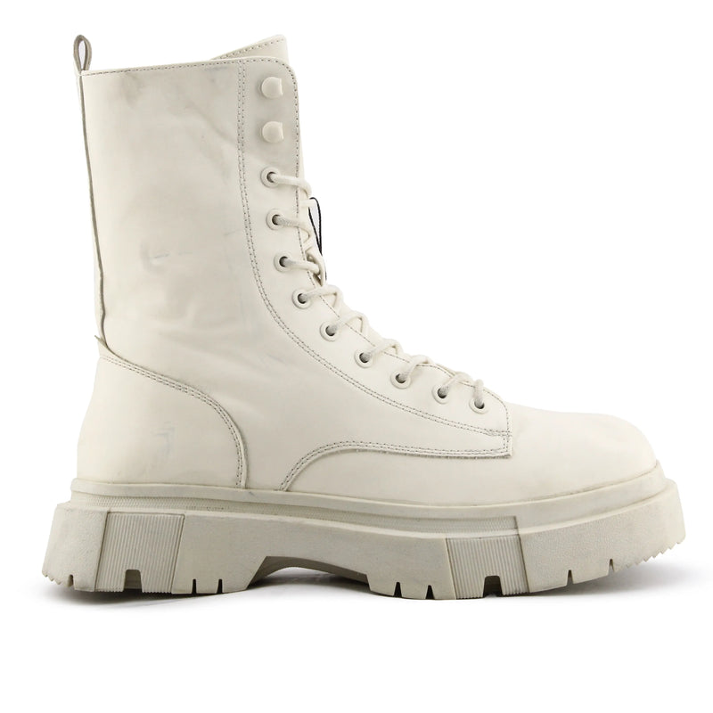 Bershka Zipper Lace Up Ankle Boot | 100% Authentic Leather