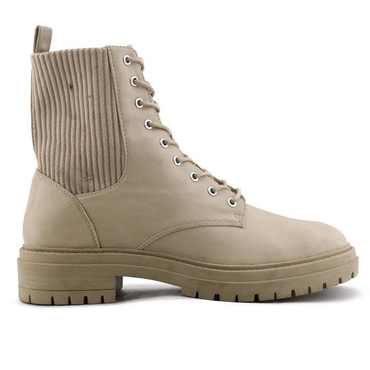 Lefties Zipper Stretchable Lace Up Ankle Boot | 100% Authentic Leather