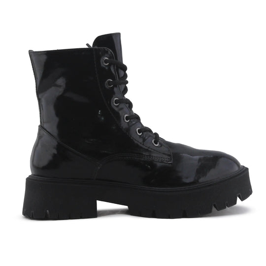 Bershka Zipper Lace Up Ankle Boot | 100% Authentic Leather