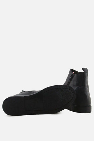 Zara Zipper Stretchable Chelsea Ankle Boots | 100% Authentic Leather - sundaybazar