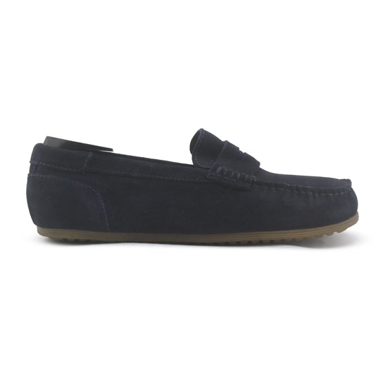 Zara Suede Penny Strap Loafers