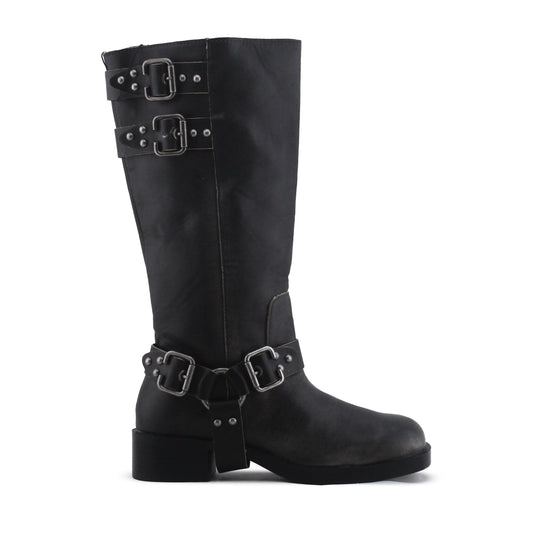 Stradivarius Buckle Strap Knee High Boot | 100% Authentic Leather