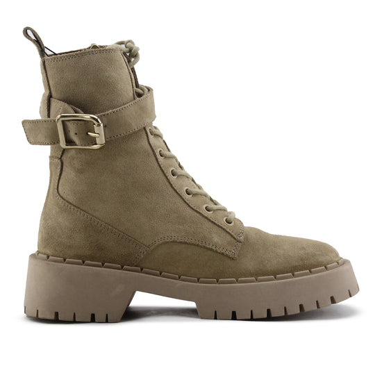 Zara Zipper Lace Up Suede Ankle Boot