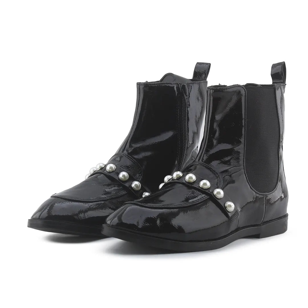 Zara Zipper Stretchable Chelsea Ankle Boots | 100% Synthetic Leather