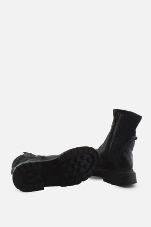 Zara Zipper Combat Ankle Boots |100% Authentic Leather - sundaybazar