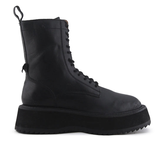 Zara Zipper Lace Up Platform Ankle Boot | 100% Authentic Leather