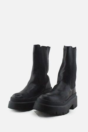 Pull & Bear Stretchable Combat Ankle Boots |100% Authentic Leather - sundaybazar