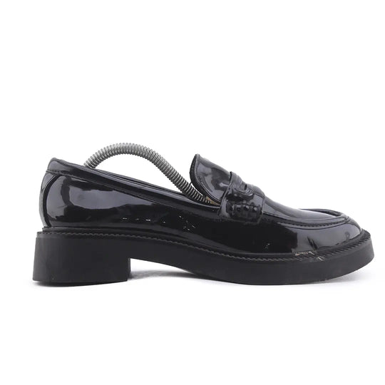 Zara Patent Penny Strap Loafers